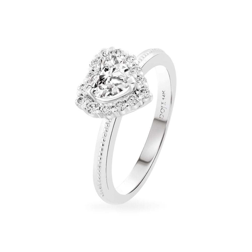 Nhẫn đính hôn vàng trắng 14K gắn kim cương DOJI AFRE000053F2NN1 