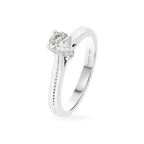 Nhẫn đính hôn vàng trắng 14K gắn kim cương DOJI AFRE000055F2NN1