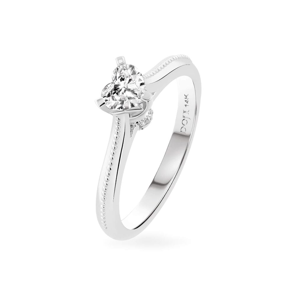 Nhẫn đính hôn vàng trắng 14K gắn kim cương DOJI AFRE000058F2NN1 