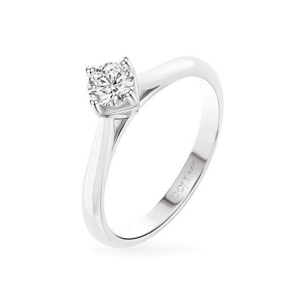 Nhẫn đính hôn vàng trắng 14K gắn kim cương DOJI AFRE000074F2DA1
