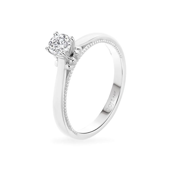 Nhẫn đính hôn vàng trắng 14K gắn kim cương DOJI AFRE000076F2NN1