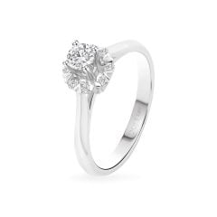 Nhẫn đính hôn vàng trắng 14K gắn kim cương DOJI AFRE000077F2NN1