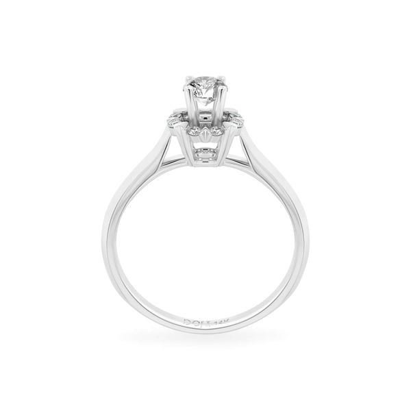 Nhẫn đính hôn vàng trắng 14K gắn kim cương DOJI AFRE000077F2NN1