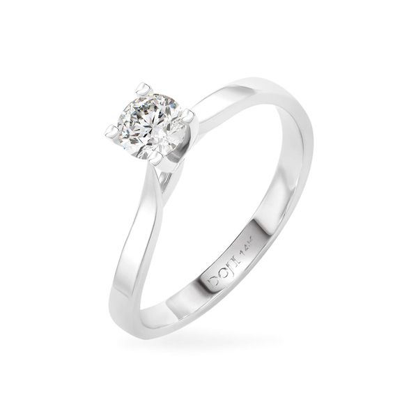 Nhẫn đính hôn vàng trắng 14K gắn kim cương DOJI AFRE000082F2DA1