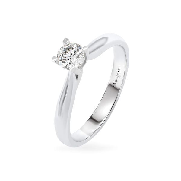 Nhẫn đính hôn vàng trắng 14K gắn kim cương DOJI AFRE000082F2NN1