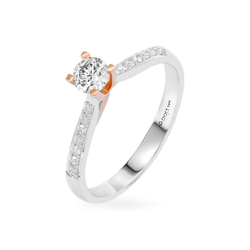 Nhẫn đính hôn vàng 14K gắn kim cương DOJI AFRE000083F6NN1 