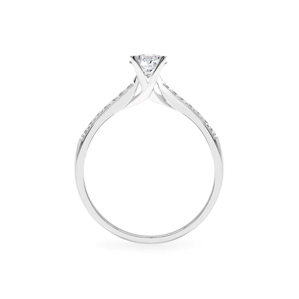 Nhẫn đính hôn vàng trắng 14K gắn kim cương DOJI AFRE000084F2NN1