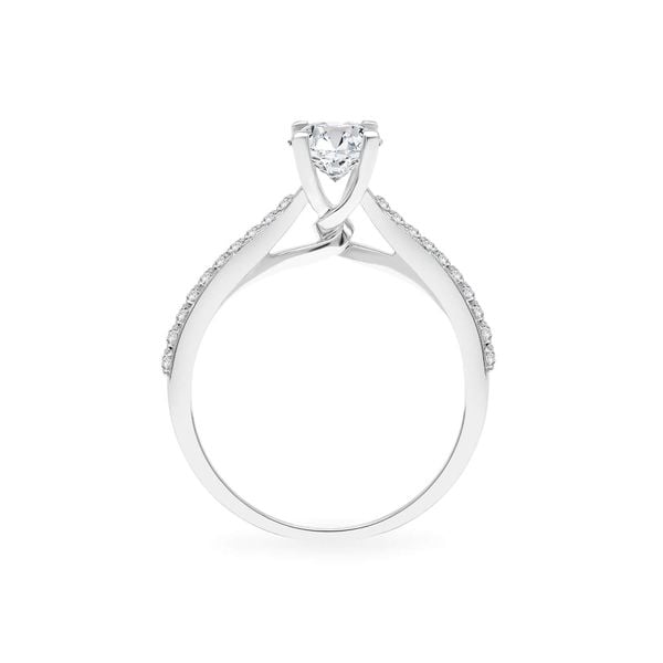 Nhẫn đính hôn vàng trắng 14K gắn kim cương DOJI AFRE000085F2NN1