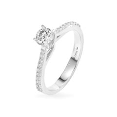 Nhẫn đính hôn vàng trắng 14K gắn kim cương DOJI AFRE000085F2NN1