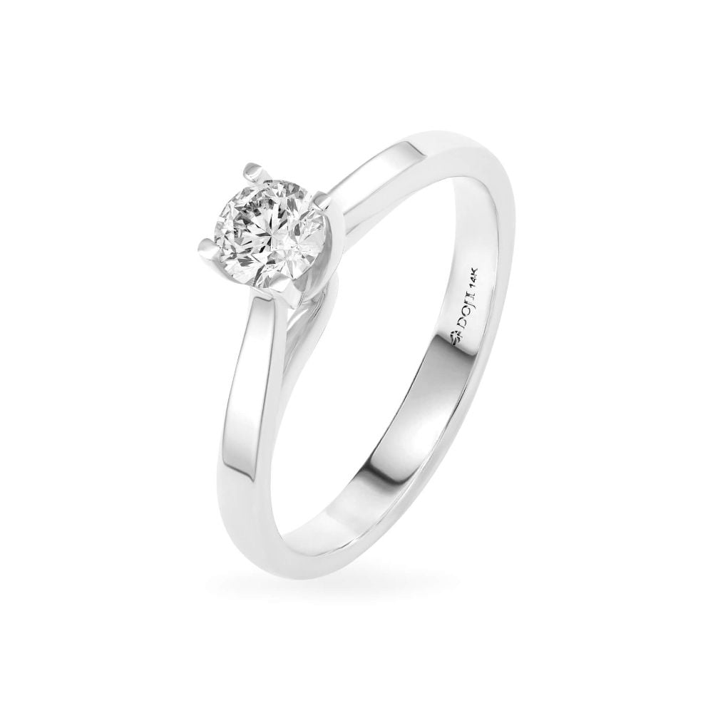 Nhẫn đính hôn vàng trắng 14K gắn kim cương DOJI AFRE000086F2HA1 