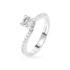 Nhẫn đính hôn vàng trắng 14K gắn kim cương DOJI AFRE000087F2NN1