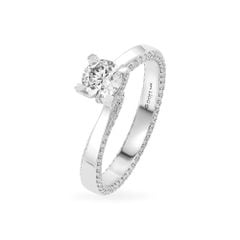 Nhẫn đính hôn vàng trắng 14K gắn kim cương DOJI AFRE000088F2NN1