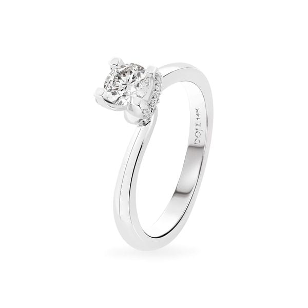 Nhẫn đính hôn vàng trắng 14K gắn kim cương DOJI AFRE000089F2NN1