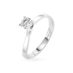 Nhẫn đính hôn vàng trắng 14K gắn kim cương DOJI AFRE000090F2NN1