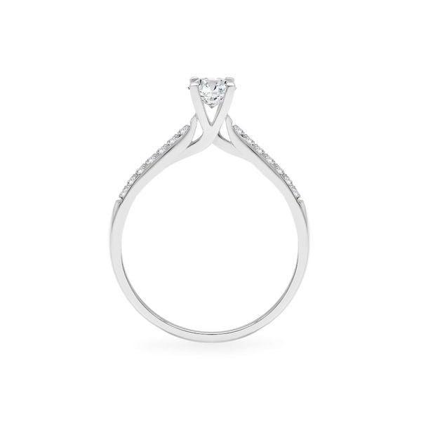 Nhẫn đính hôn vàng trắng 14K gắn kim cương DOJI AFRE000083F2NN1