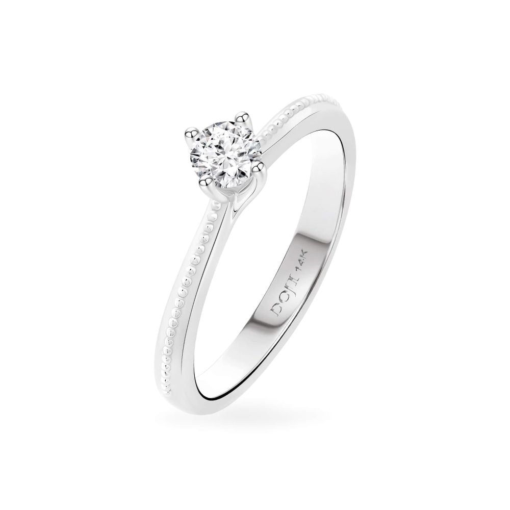 Nhẫn đính hôn vàng trắng 14K gắn kim cương DOJI AFRE010002F2NN1 
