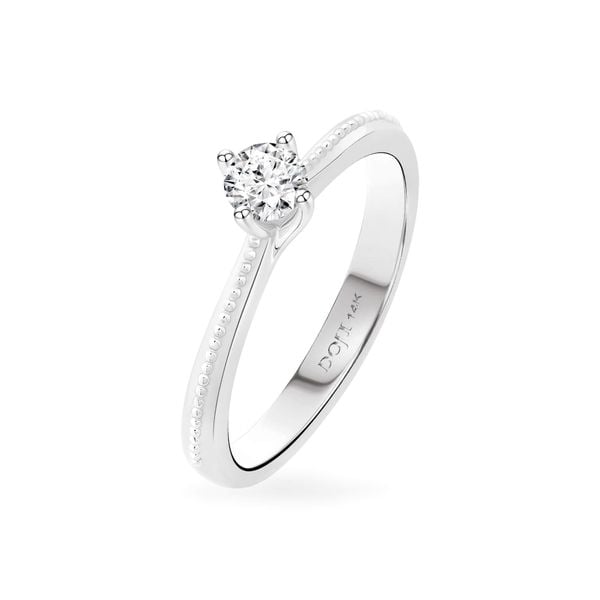 Nhẫn đính hôn vàng trắng 14K gắn kim cương DOJI AFRE010002F2NN1