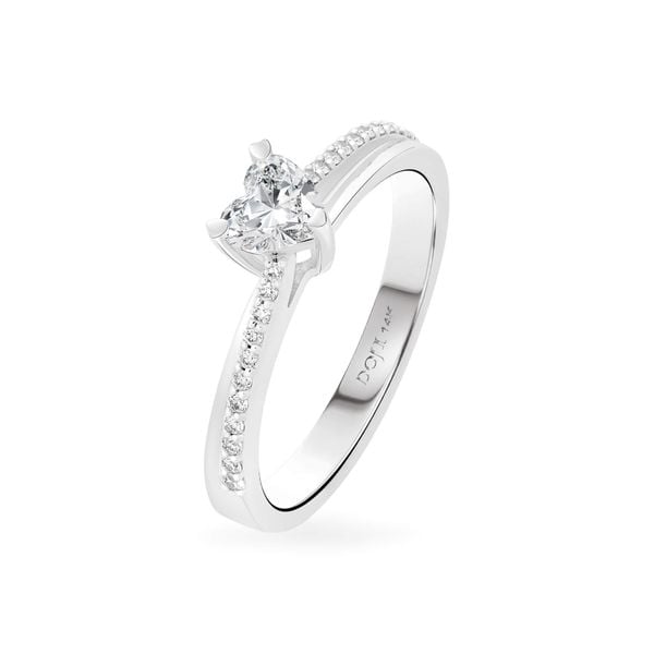 Nhẫn đính hôn vàng trắng 14K gắn kim cương DOJI AFRE010005F2NN1
