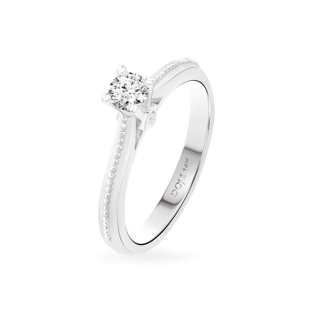 Nhẫn đính hôn vàng trắng 14K gắn kim cương DOJI AFRE010006F2NN1 