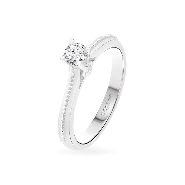 Nhẫn đính hôn vàng trắng 14K gắn kim cương DOJI AFRE010006F2NN1
