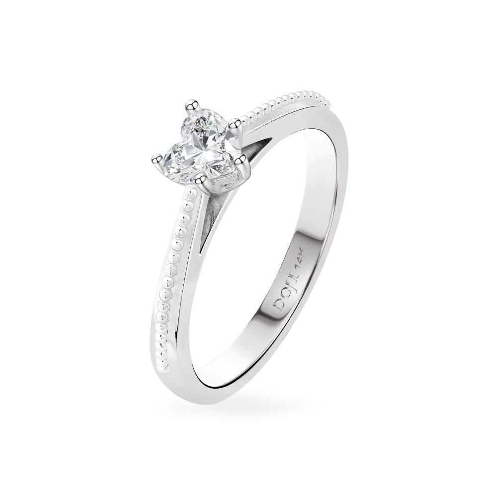 Nhẫn đính hôn vàng trắng 14K gắn kim cương DOJI AFRE010007F2NN1 