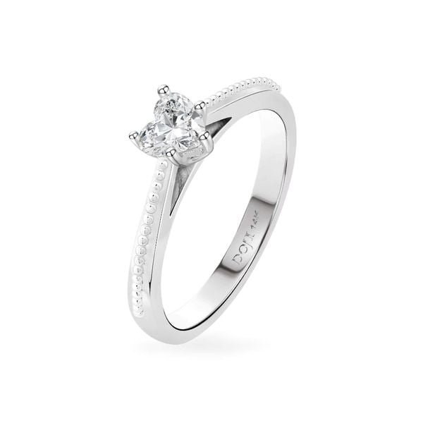 Nhẫn đính hôn vàng trắng 14K gắn kim cương DOJI AFRE010007F2NN1