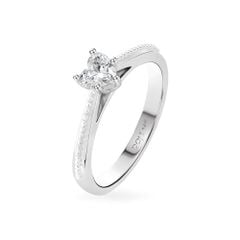 Nhẫn đính hôn vàng trắng 14K gắn kim cương DOJI AFRE010007F2NN1