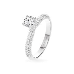 Nhẫn đính hôn vàng trắng 14K gắn kim cương DOJI AFRE010011F2NN1