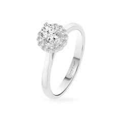 Nhẫn đính hôn vàng trắng 14K gắn kim cương DOJI AFRE010014F2NN1