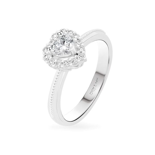 Nhẫn đính hôn vàng trắng 14K gắn kim cương DOJI AFRE010018F2NN1