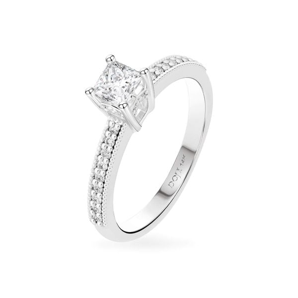 Nhẫn đính hôn vàng trắng 14K gắn kim cương DOJI AFRE010019F2NN1