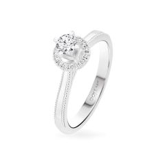 Nhẫn đính hôn vàng trắng 14K gắn kim cương DOJI AFRE010021F2NN1