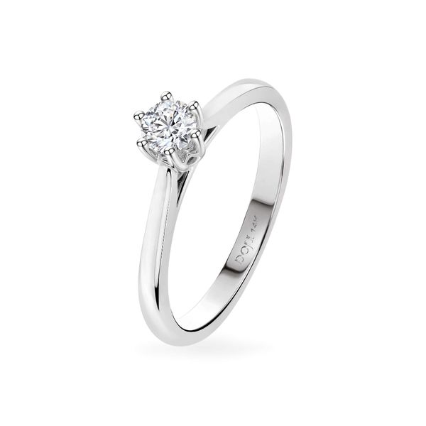 Nhẫn đính hôn vàng trắng 14K gắn kim cương DOJI AFRE010022F2NN1