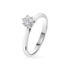 Nhẫn đính hôn vàng trắng 14K gắn kim cương DOJI AFRE010022F2NN1