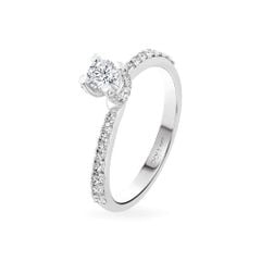 Nhẫn đính hôn vàng trắng 14K gắn kim cương DOJI AFRE010026F2HA1