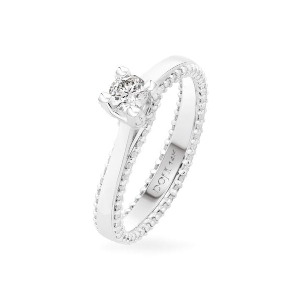 Nhẫn đính hôn vàng trắng 14K gắn kim cương DOJI AFRE010052F2NN1