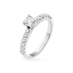 Nhẫn đính hôn vàng trắng 14K gắn kim cương DOJI AFRE000108F2NN1