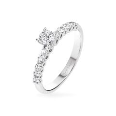 Nhẫn đính hôn vàng trắng 14K gắn kim cương DOJI AFRE000112F2NN1