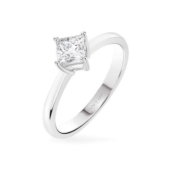 Nhẫn đính hôn vàng trắng 14K gắn kim cương DOJI AFRE000109F2NN1