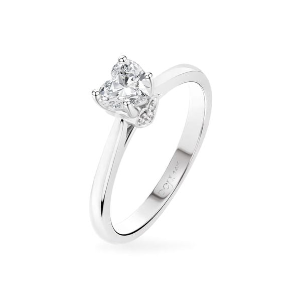 Nhẫn đính hôn vàng trắng 14K gắn kim cương DOJI AFRE000111F2NN1