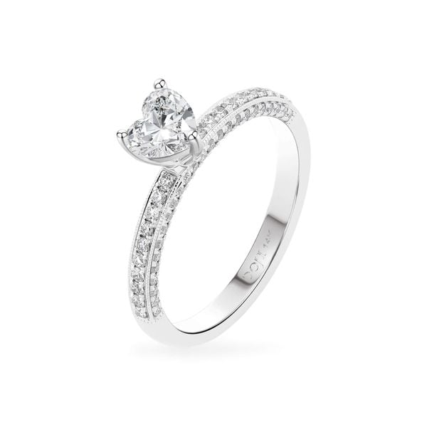 Nhẫn đính hôn vàng trắng 14K gắn kim cương DOJI AFRE000114F2NN1