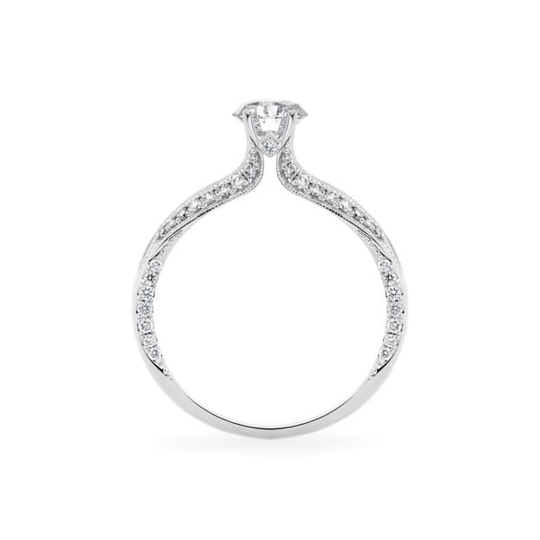 Nhẫn đính hôn vàng trắng 14K gắn kim cương DOJI AFRE000116F2NN1