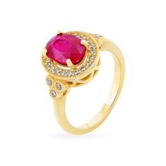 Nhẫn vàng vàng 14K gắn đá ruby DOJI AFRH000466F1RU1