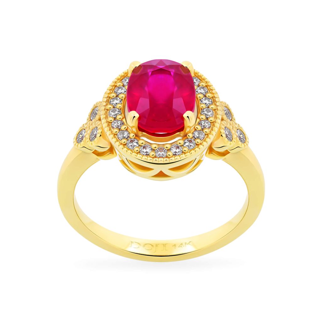Nhẫn vàng vàng 14K gắn đá ruby DOJI AFRH000466F1RU1 
