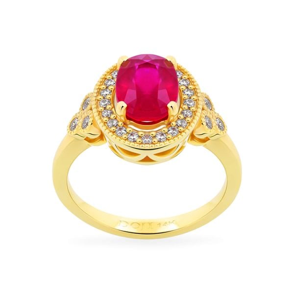 Nhẫn vàng vàng 14K gắn đá ruby DOJI AFRH000466F1RU1
