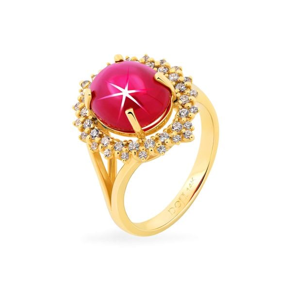 Nhẫn vàng vàng 14K gắn đá ruby DOJI AFRH000491F1RU1