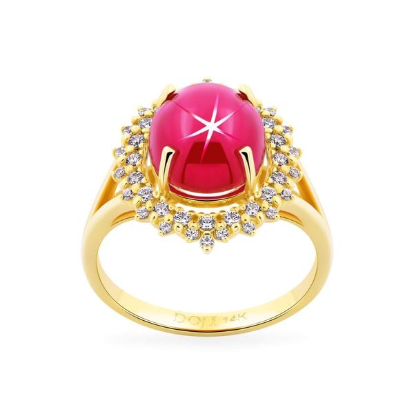 Nhẫn vàng vàng 14K gắn đá ruby DOJI AFRH000491F1RU1
