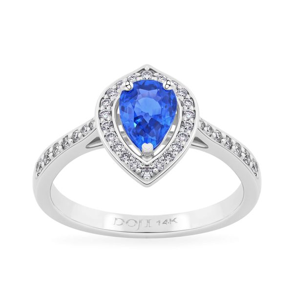 Nhẫn vàng trắng 14K gắn đá sapphire DOJI AFRH000501F2SA1