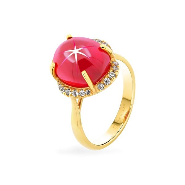 Nhẫn vàng vàng 14K gắn đá ruby DOJI AFRH000502F1RU1