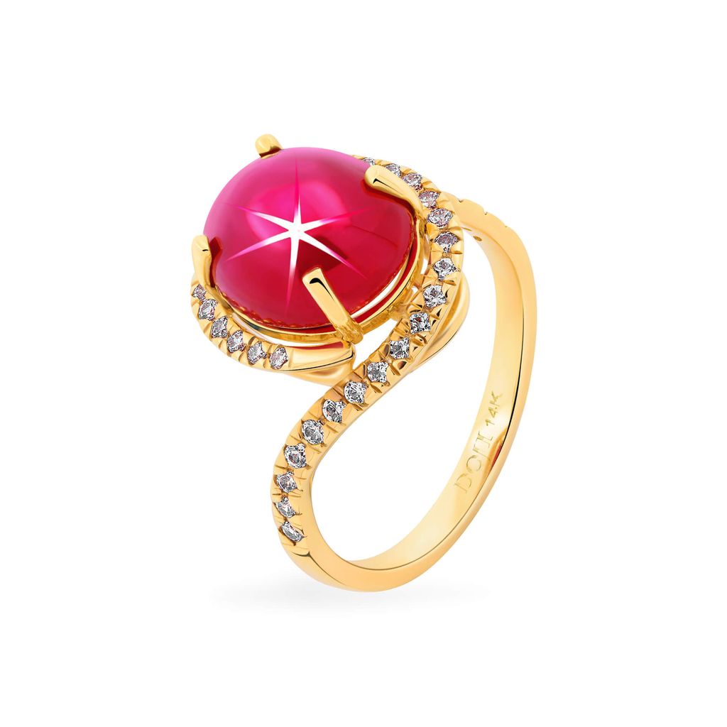 Nhẫn vàng vàng 14K gắn đá ruby DOJI AFRH000507F1RU1 
